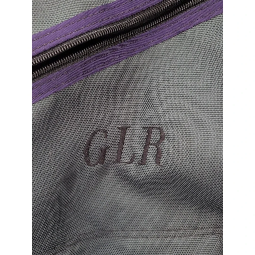 Vintage LL Bean Continental‎ Green Purple & Black School Backpack Large Monogram